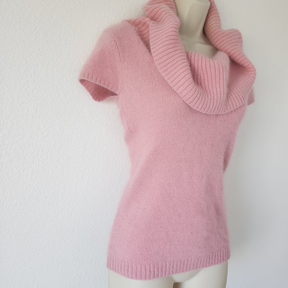 ANGORA RABBIT FUR Soft Pink Cowl Neck Sweater NEW CONDITION - Picture 3 of 6